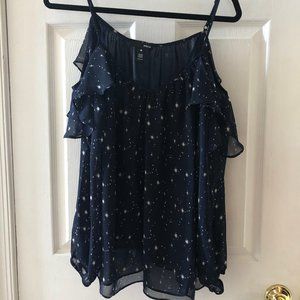 Aqua Cold-Shoulder Star Top